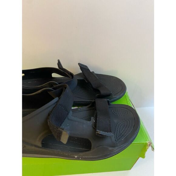 Mens crocs black strappy hiking‎ walking sandals size 8 main image 5